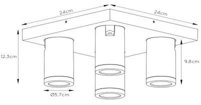 Spot LED dimabil Lucide 09930/20/30 TAYLOR 4xGU10/5W/230V IP44