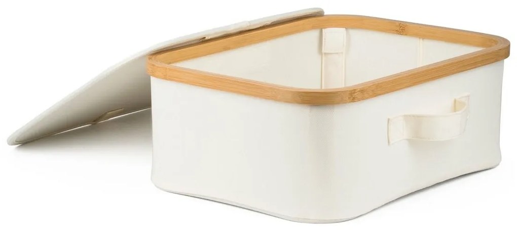 Cutie de depozitare G21 40 x 30 x 15 cm, dinbambus cu capac, bej