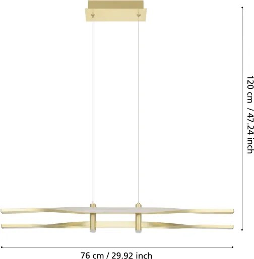 Eglo 901226 - Lustră suspendată cu cablu COLMEAL LED/21W/230V, auriu