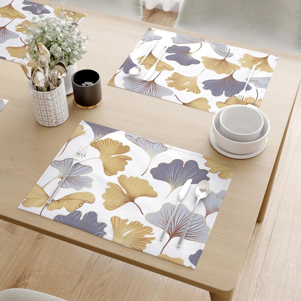 Goldea suporturi farfurii 100% bumbac - frunze de ginkgo - 2 buc 30 x 40 cm