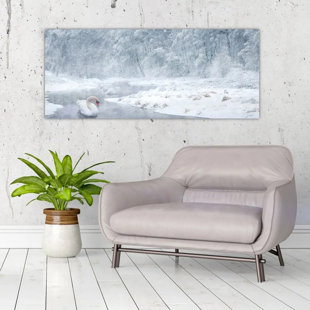 Tablou cu lebăde (120x50 cm)