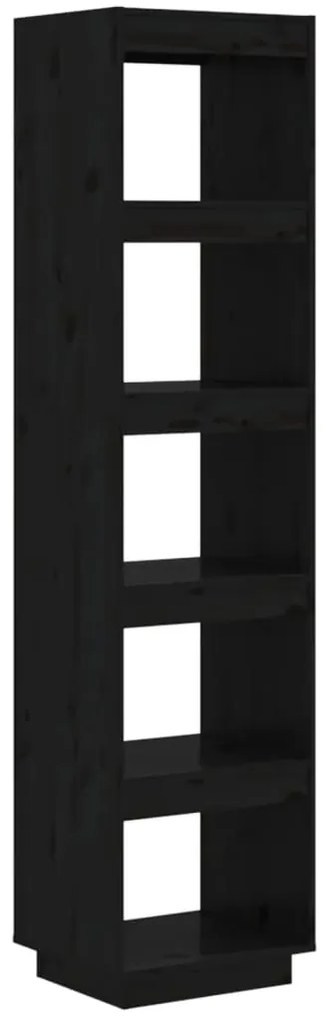 810858 vidaXL Bibliotecă/Separator cameră negru 40x35x167 cm lemn masiv pin