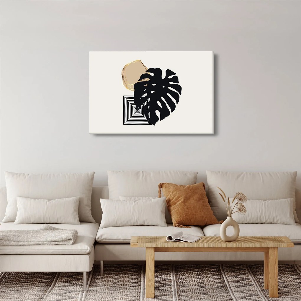 Tablou - Abstracție cu frunze tropicale N⁰2 (90x60 cm)