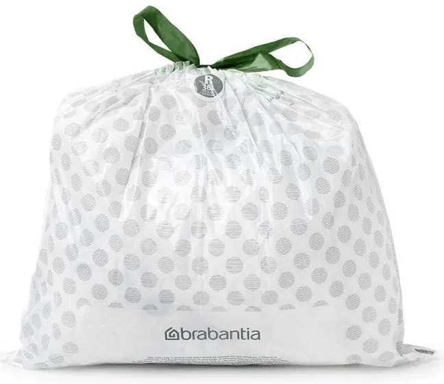 Saci de gunoi Brabantia PerfectFit Bo 1005588, Dimensiune R, 36 L, 20 buc, Alb