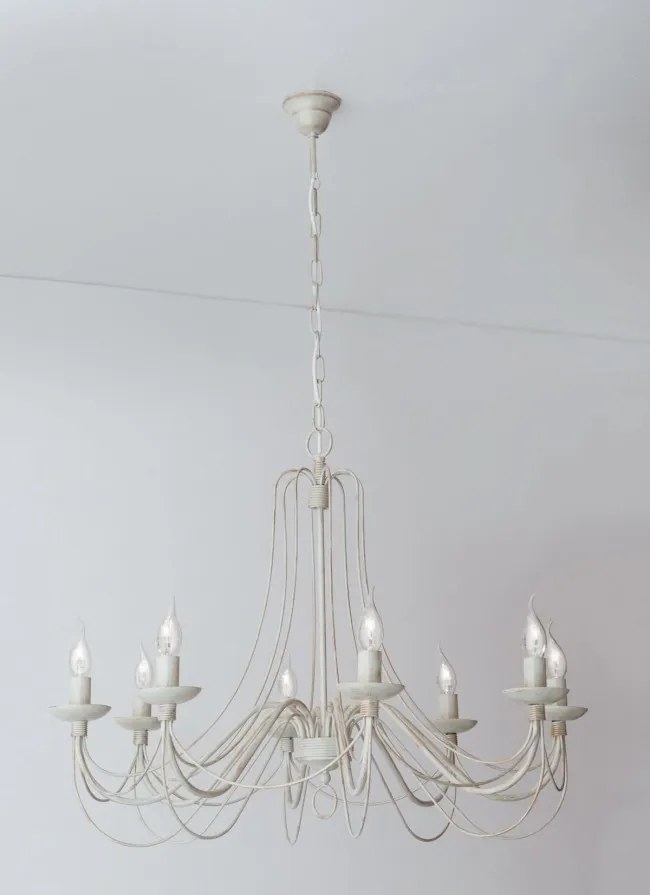 Candelabru design rustic cu 8 brate Vela, ivory