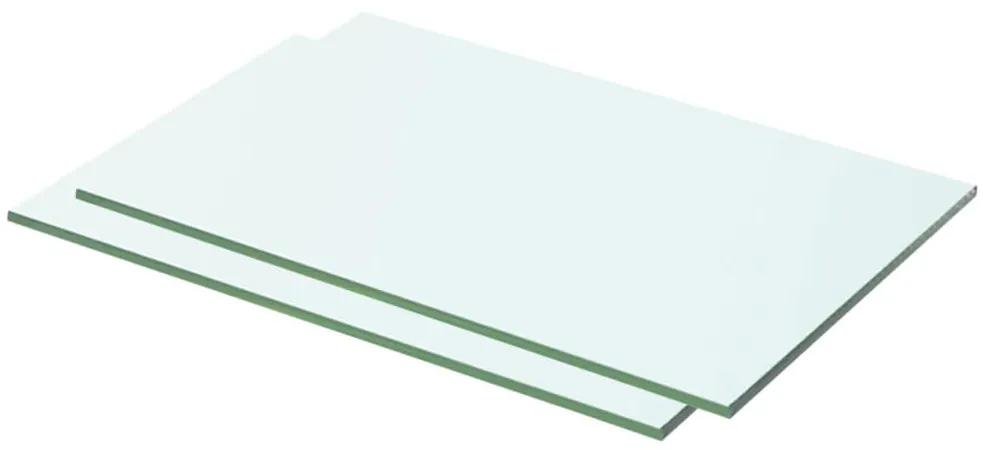 Rafturi, 2 buc., 50 x 25 cm, panouri sticla transparenta 2, 50 x 25 cm