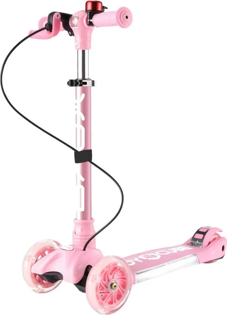 Trotineta copii cu roti luminoase din silicon NOVOKIDS™ Toy Cube , cu melodii si lumini, 3 roti,pliabila, maner reglabil pe inaltime,maxim 50 kg,