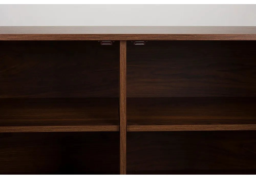 Comodă maro cu aspect de lemn de nuc 110x74x40 cm Stripes – White Label