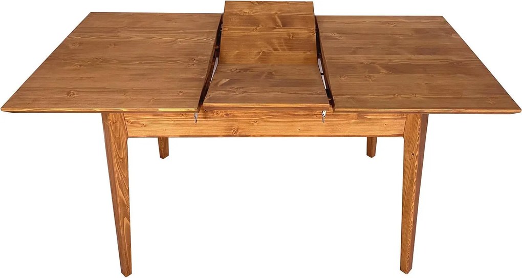 Masă lemn masiv Dining Extensibilă Timeless 120/ Whisky, 160 × 80 × 76 cm