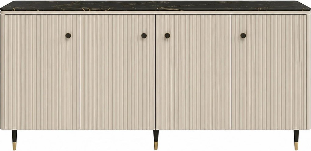 Comoda SIERRA SR8, casmir/negru, PAL laminat, 185x39x86 cm