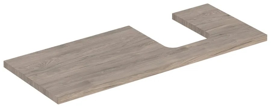 Blat pentru lavoar Geberit One cu decupaj in dreapta 120 cm nuc american Hickory