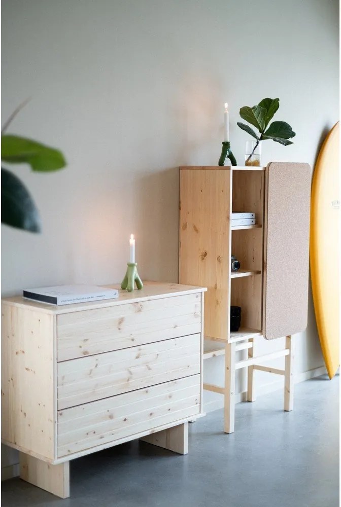 Bibliotecă din lemn de pin cu avizier Karup Design Slide