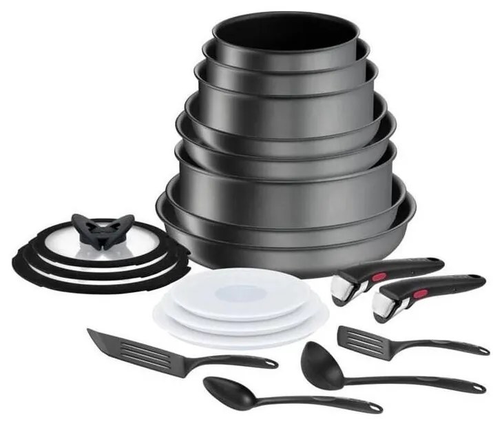 Set de vase de gătit Tefal 20 buc. INGENIO DAILY CHEF ON negru