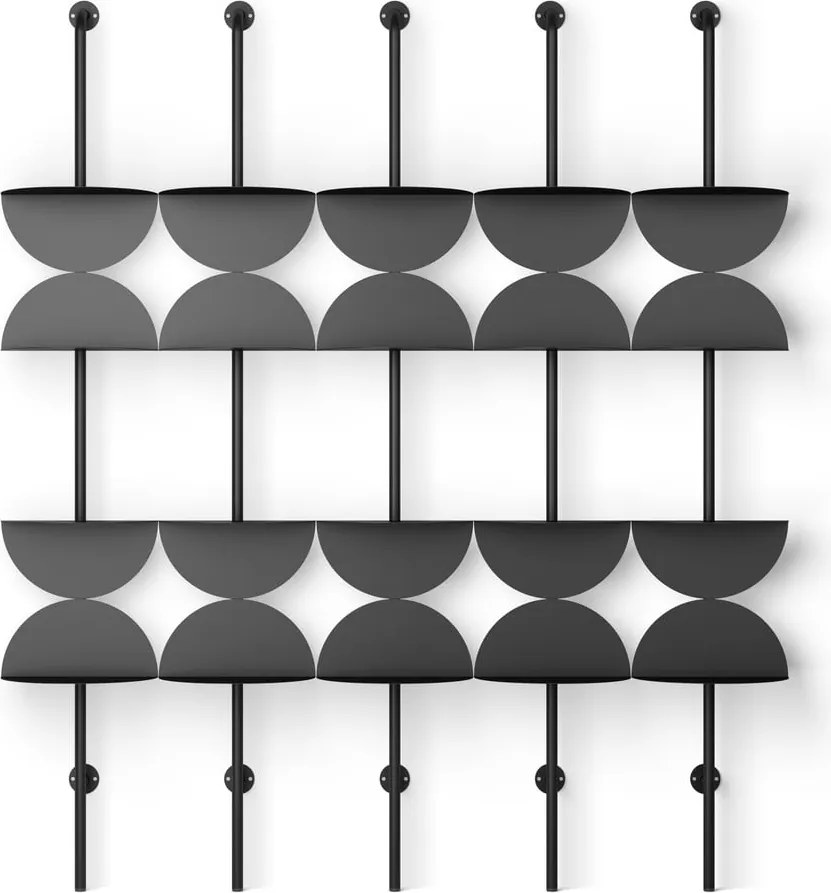 Sistem modular de rafturi negru din metal 27x203,5 cm Solis – Umbra
