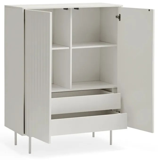 Comodă înaltă albă 97x130 cm Sierra - Teulat