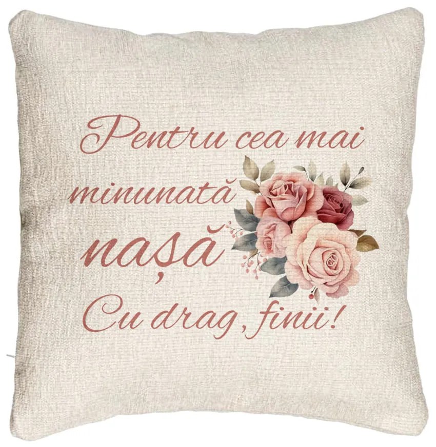 Perna Decorativa Canapea pentru Nasa 1, 40x40 cm, Cu fermoar