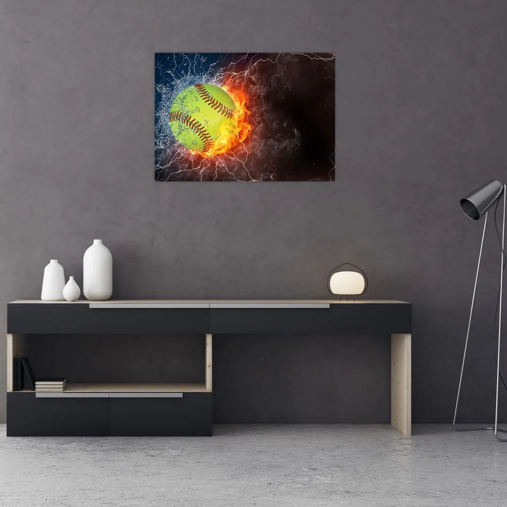 Tablou pe sticlă - Minge de tenis (70x50 cm)