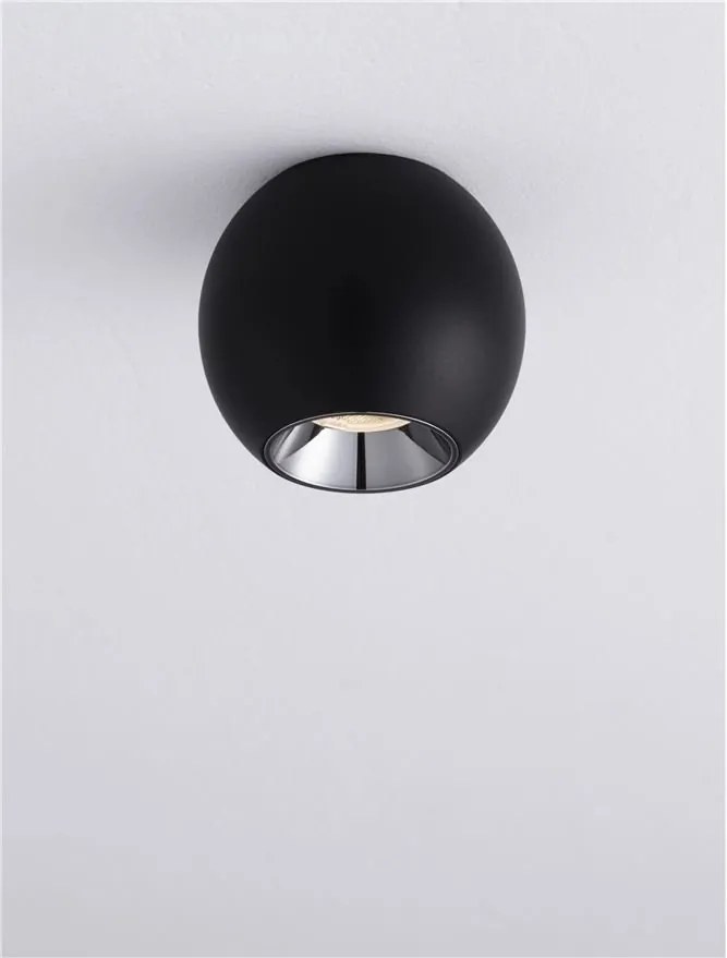 Spot LED aplicat diametru 8,5cm NANO negru, NVL-9052029