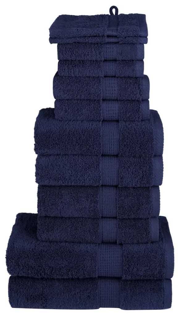 vidaXL Set de prosoape premium SOLUND, 12 piese, bleumarin, 600 g/m²