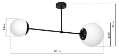 Lustră pe tijă LIMA 2xE14/40W/230V