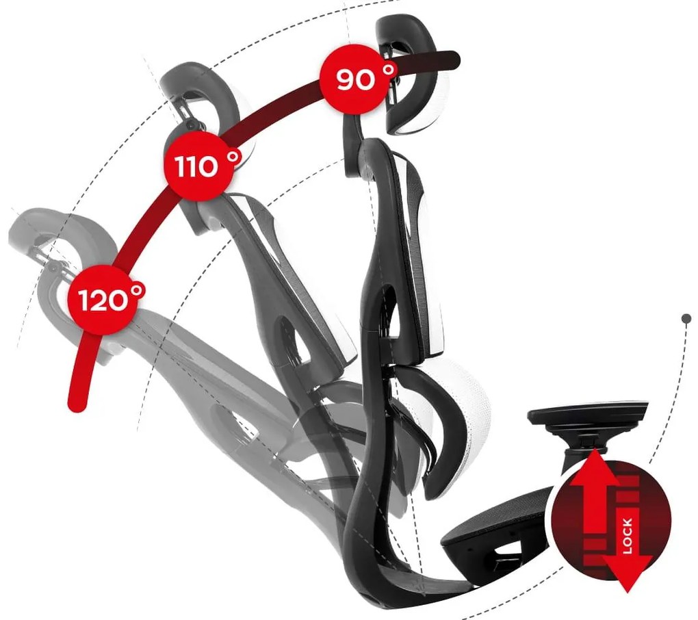 Fotoliu gaming Cruiser 8 (negru + alb). 1087458