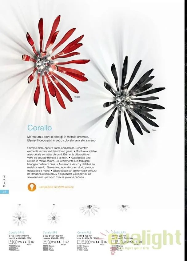 Aplica moderna diametru 36cm CORALLO Ap3 nero 086606