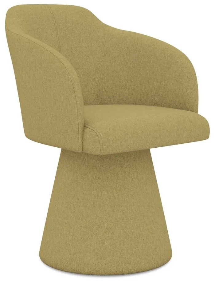 Scaun de sufragerie galben muștar tapițat Kanoa – Makamii