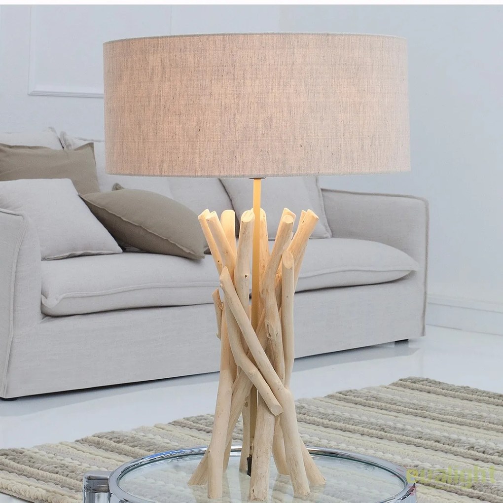 Veioza deosebita / Lampa de masa cu design rustic Treibholz Cara A-38154 VC