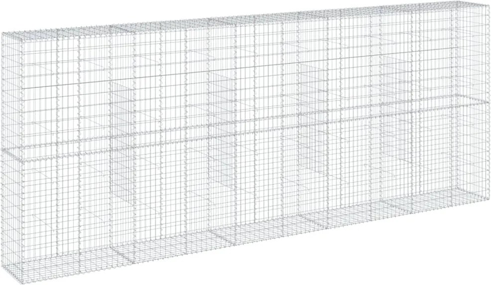 vidaXL Coș gabion cu capac, 500x50x200 cm, fier galvanizat