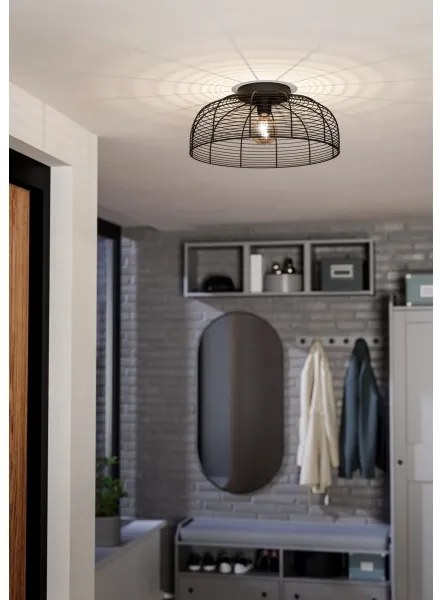 Plafonieră Eglo 43896 RINROE 1xE27/40W/230V negru