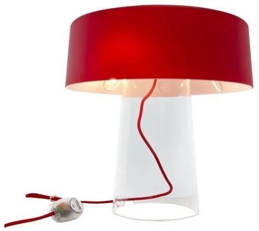 Glam Small T1 - Lampă de masă cu abajur roșu din sticlă