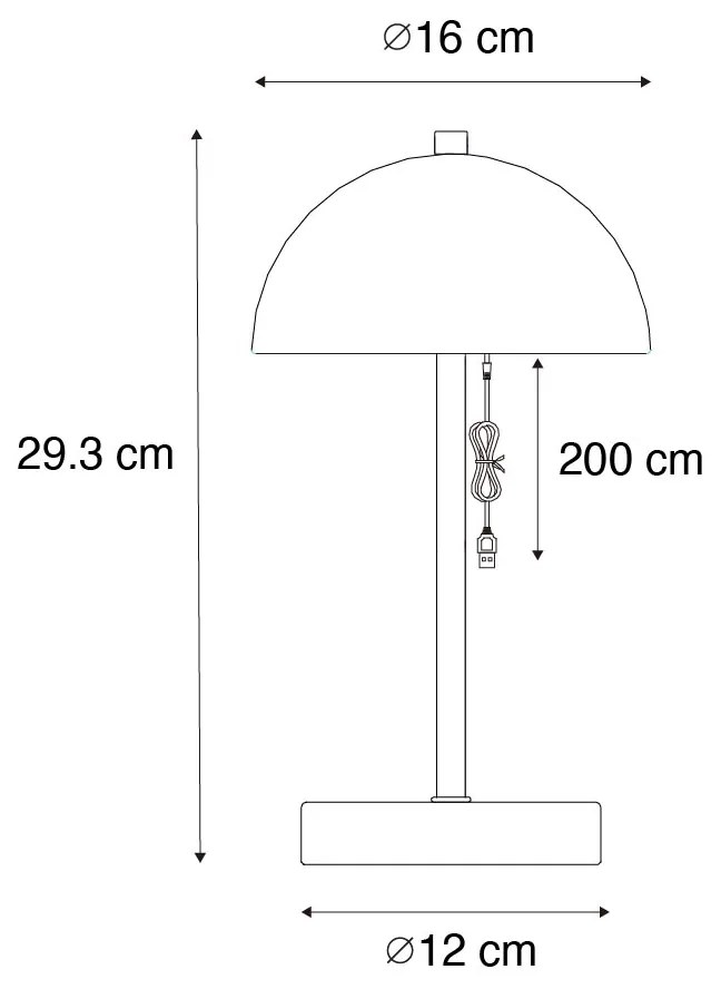 Set de 2 lămpi de masă pentru exterior bronz închis reîncărcabile cu LED, reglabile în 3 trepte - Keira
