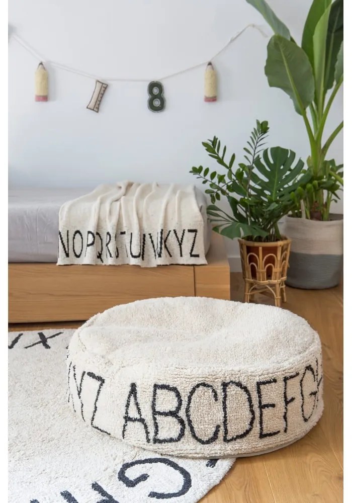 Fotoliu puf pentru copii crem ABC – Lorena Canals