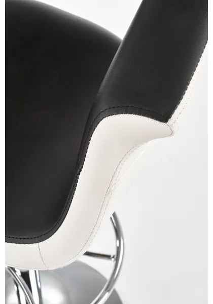 Scaun de bar 115x60 cm alb/negru/crom
