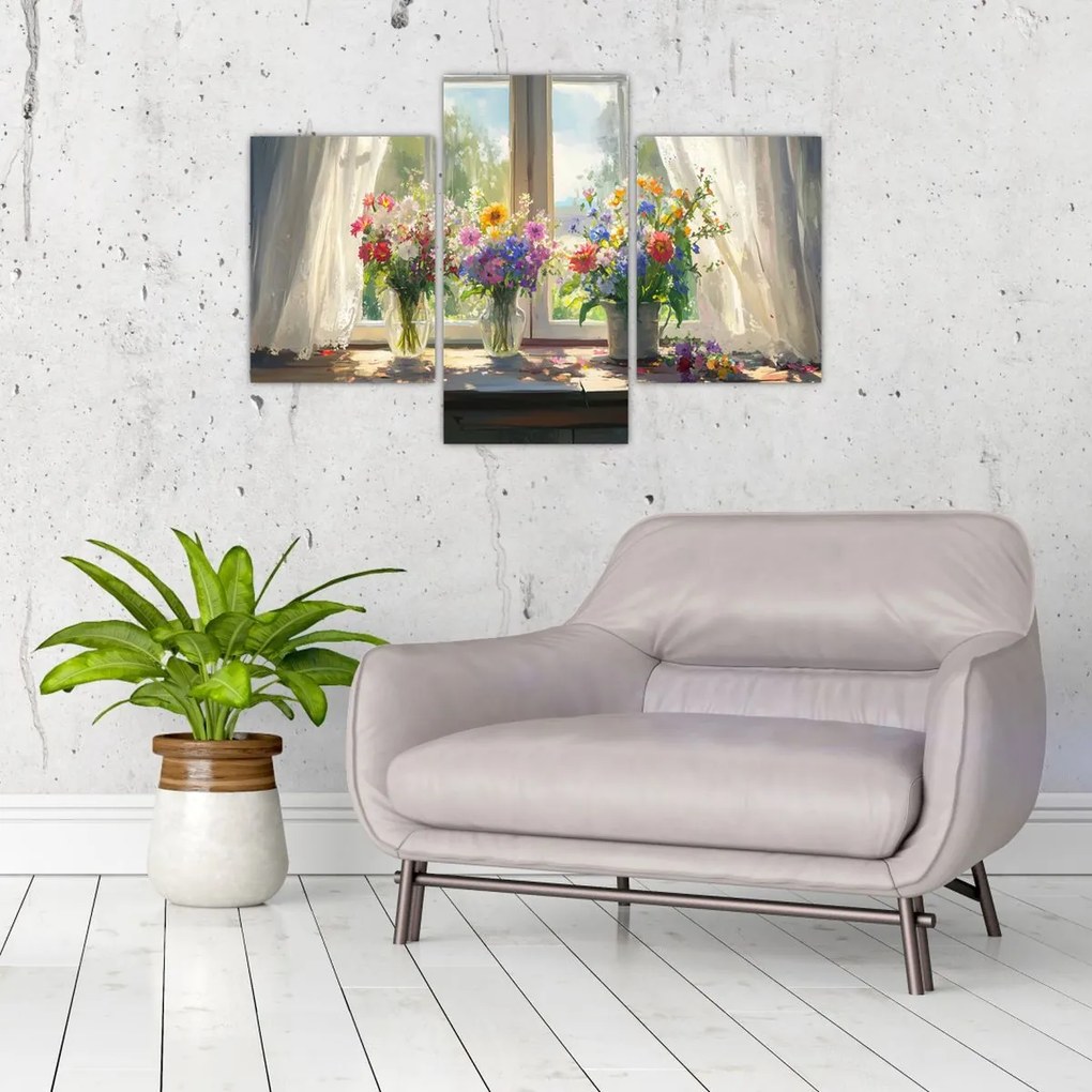 Tablou - Buchet la fereastră (90x60 cm)