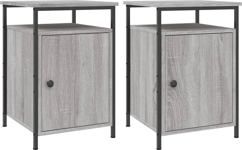 vidaXL Noptiere, 2 buc., gri sonoma, 40x42x60 cm, lemn prelucrat