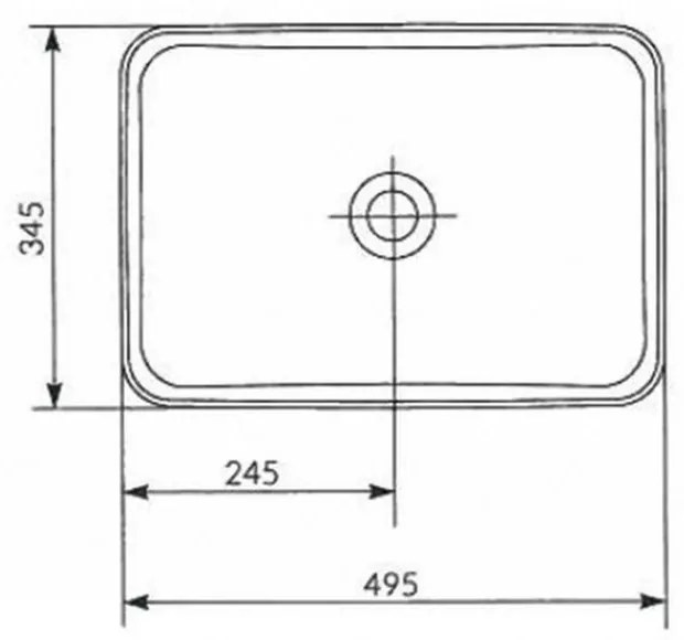 Lavoar pe blat alb 50 cm, dreptunghiular, Cersanit Crea