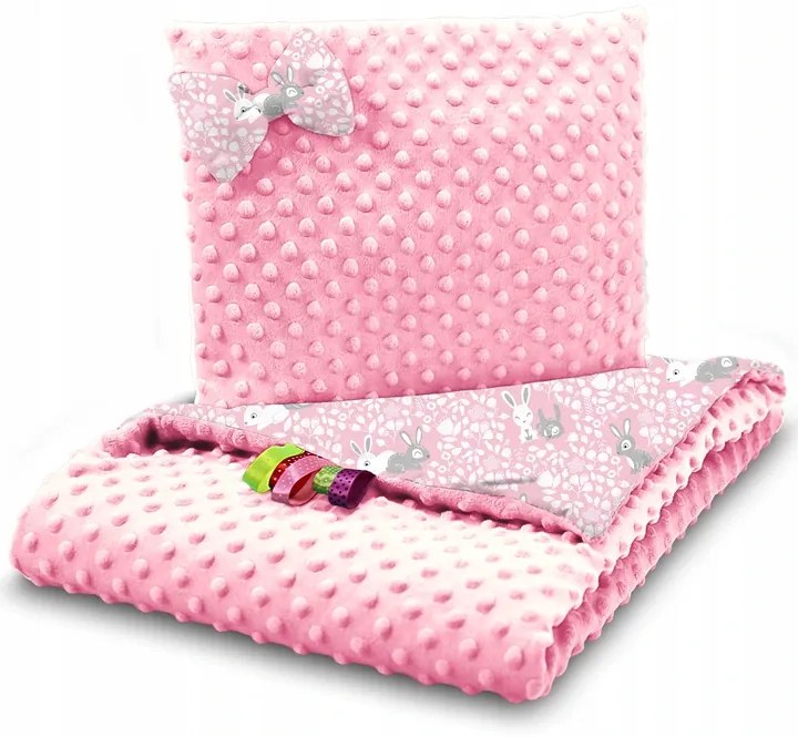 ShopJK PĂTURĂ PENTRU CĂRUCIOR CU PERNĂ IEPURE 75x100 CM