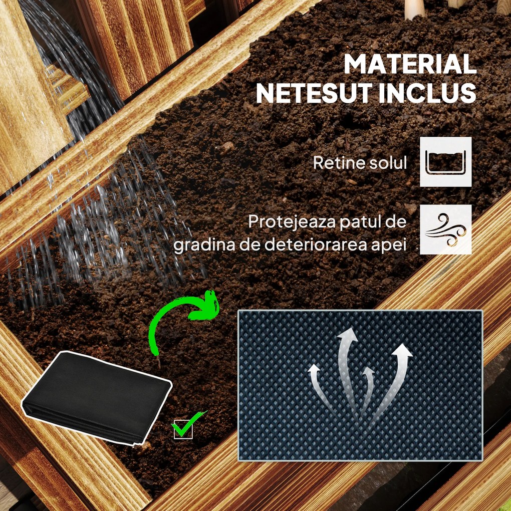 Outsunny Jardinieră Verticală cu 3 Vase Detașabile și Orificii de Drenaj, 60x16x80 cm, Maro | Aosom Romania