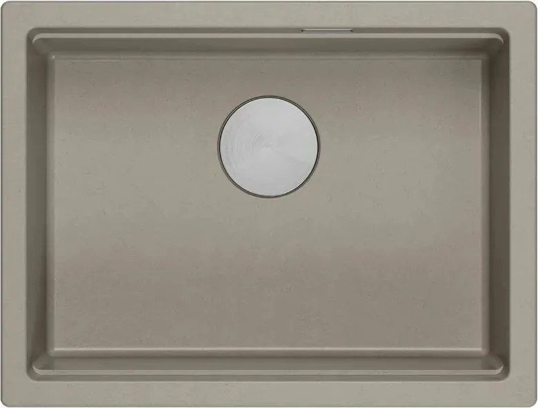 Chiuveta compozit sub blat Quadron Logan 100 bej - inox 59.5x45.1 cm