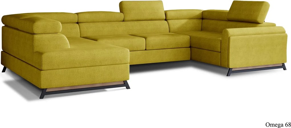 Colțar lemn masiv Formă U Extensibil Amira Personalizabil, 336 × 200 × 92 cm