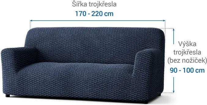 Gaico Huse bielastice MOSAICO albastre fotoliu triplu (l. 170 - 220 cm)