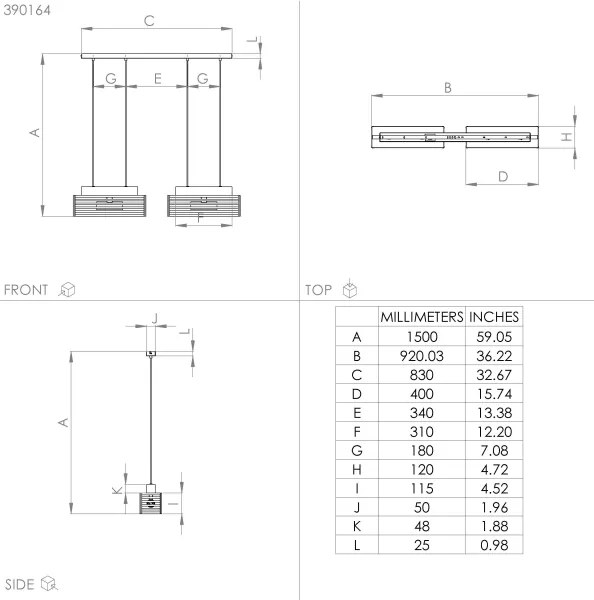 Lustră pe cablu Eglo 390164 CIDRAZ 4xE27/40W/230V negru/maro