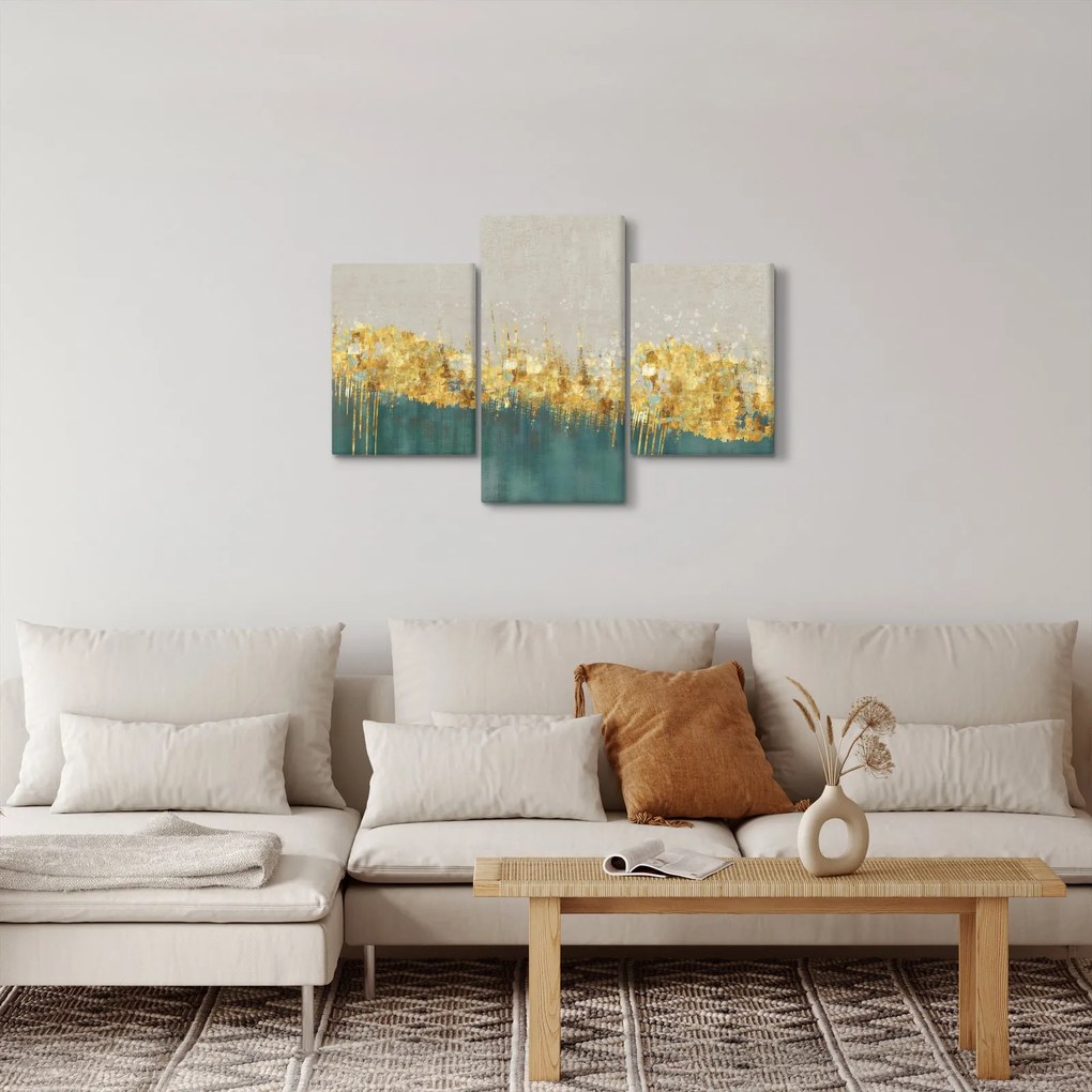 Tablou - Textura cu decor auriu (90x60 cm)