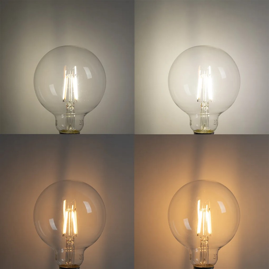 Set de 5 becuri LED inteligente E27 G95 4.5W 470lm 2700-6500K