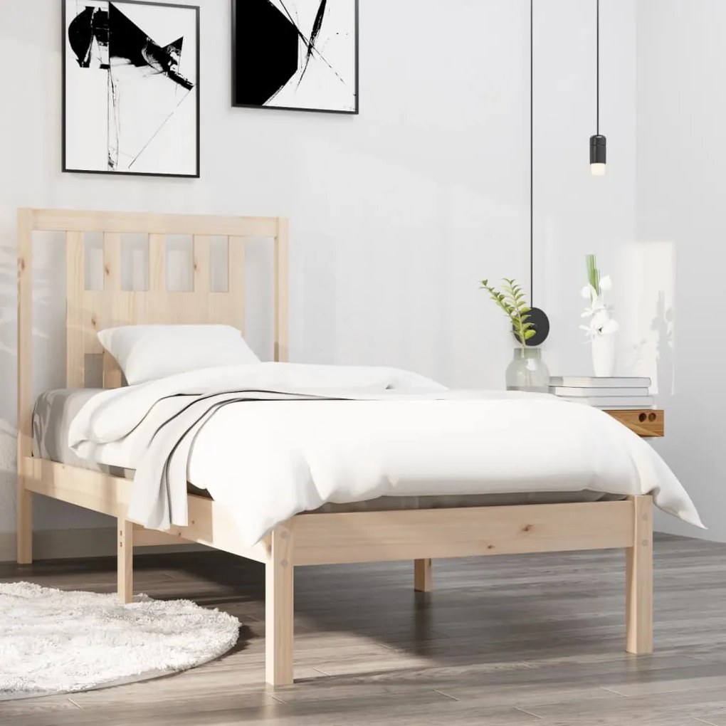 3104028 vidaXL Cadru de pat single, 90x190 cm, lemn masiv
