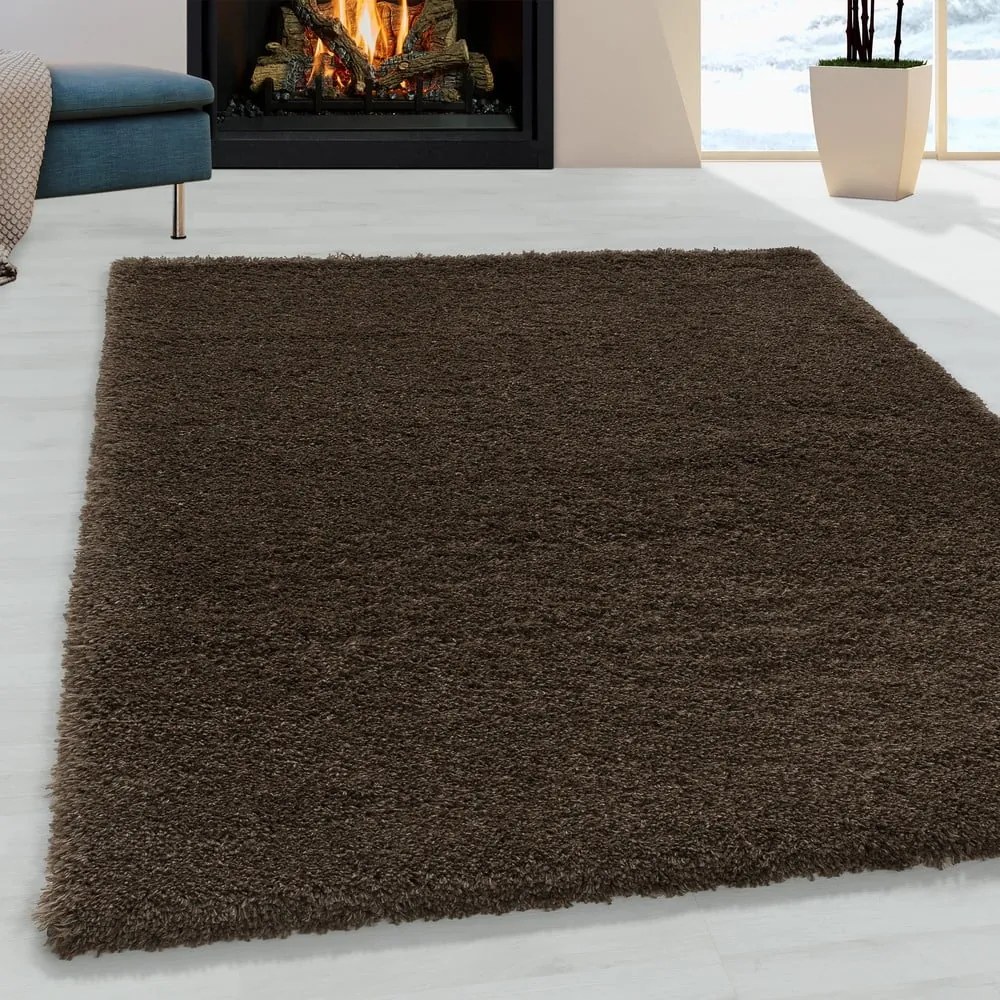 Covor maro închis 80x150 cm Fluffy – Ayyildiz Carpets