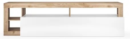 Comodă TV LENOR albă/stejar deschis