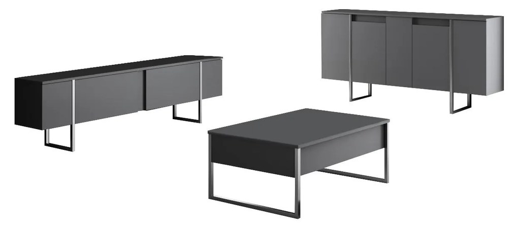 Mobilier living Luna set (antracit + Argintiu) . 1102304