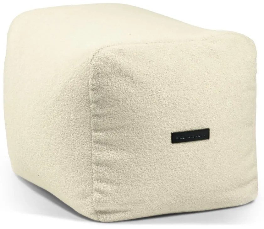 Fotoliu bean bag crem cu tapițerie din țesătură bouclé Plus 70 Lounge – SLOWDOWN